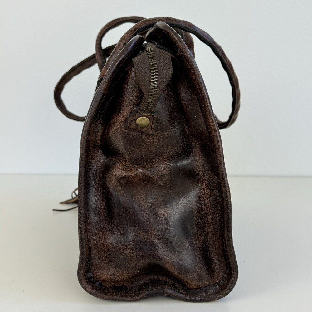 PATRICIA NASH Paris Tooled Leather Tassel Studded Satchel Bag Brown Boho Artisan - Picture 5 of 16